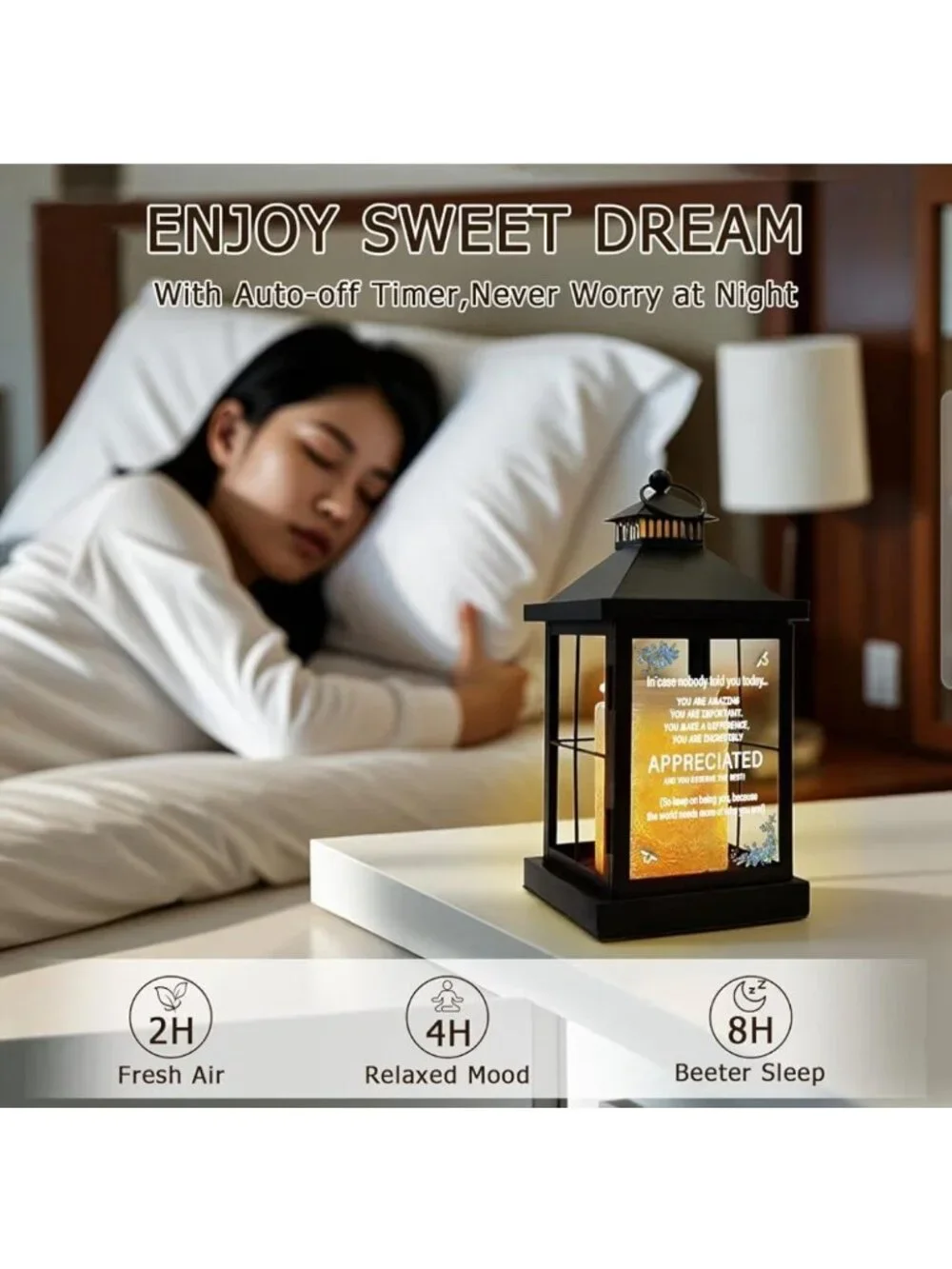 Decorative Candle Warmer Lantern With Timer & Dimmer Safe Enclosed Design